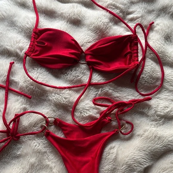 Strawberry Milk Mob Red String Bikini Set - Picture 4 of 4